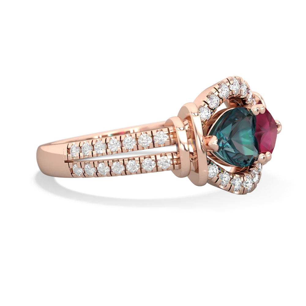 Alexandrite Art-Deco Keepsake 14K Rose Gold ring R5630