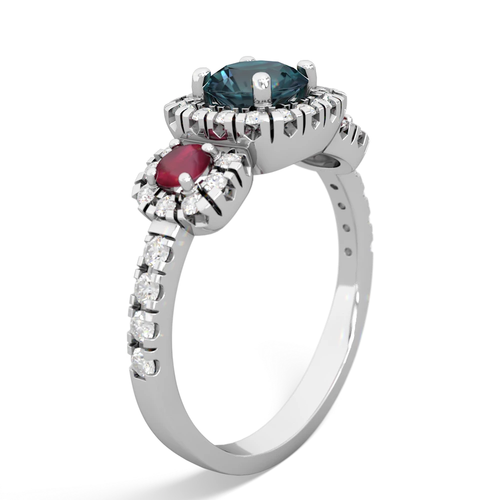 Alexandrite Regal Halo 14K White Gold ring R5350