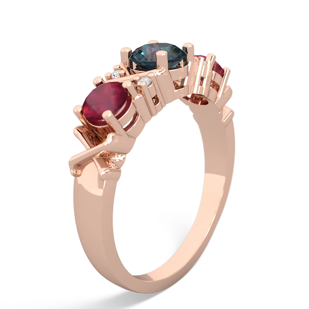 Alexandrite Hugs And Kisses 14K Rose Gold ring R5016