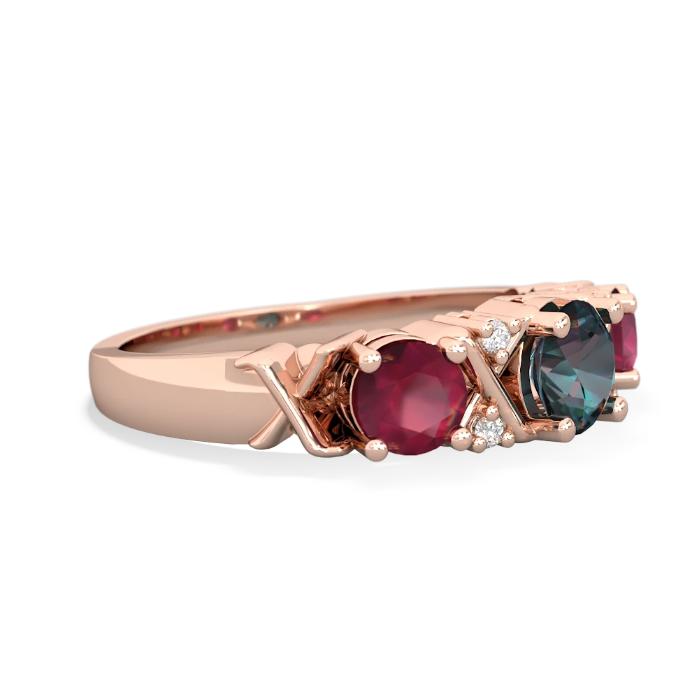 Alexandrite Hugs And Kisses 14K Rose Gold ring R5016