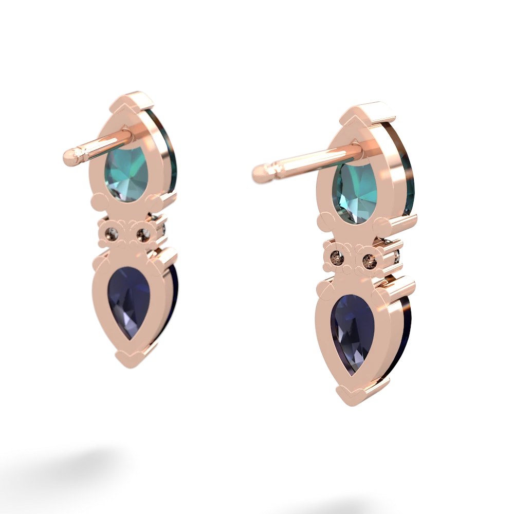 Alexandrite Bowtie Drop 14K Rose Gold earrings E0865