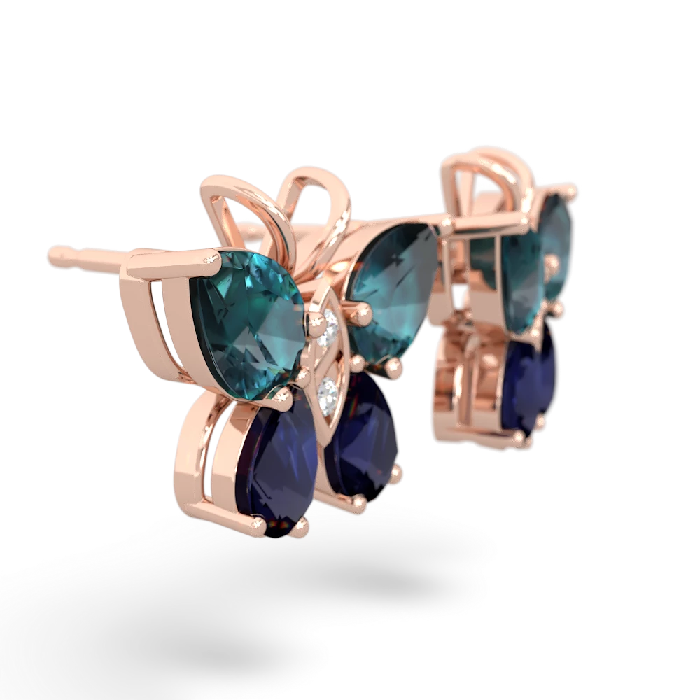 Alexandrite Butterfly 14K Rose Gold earrings E2215