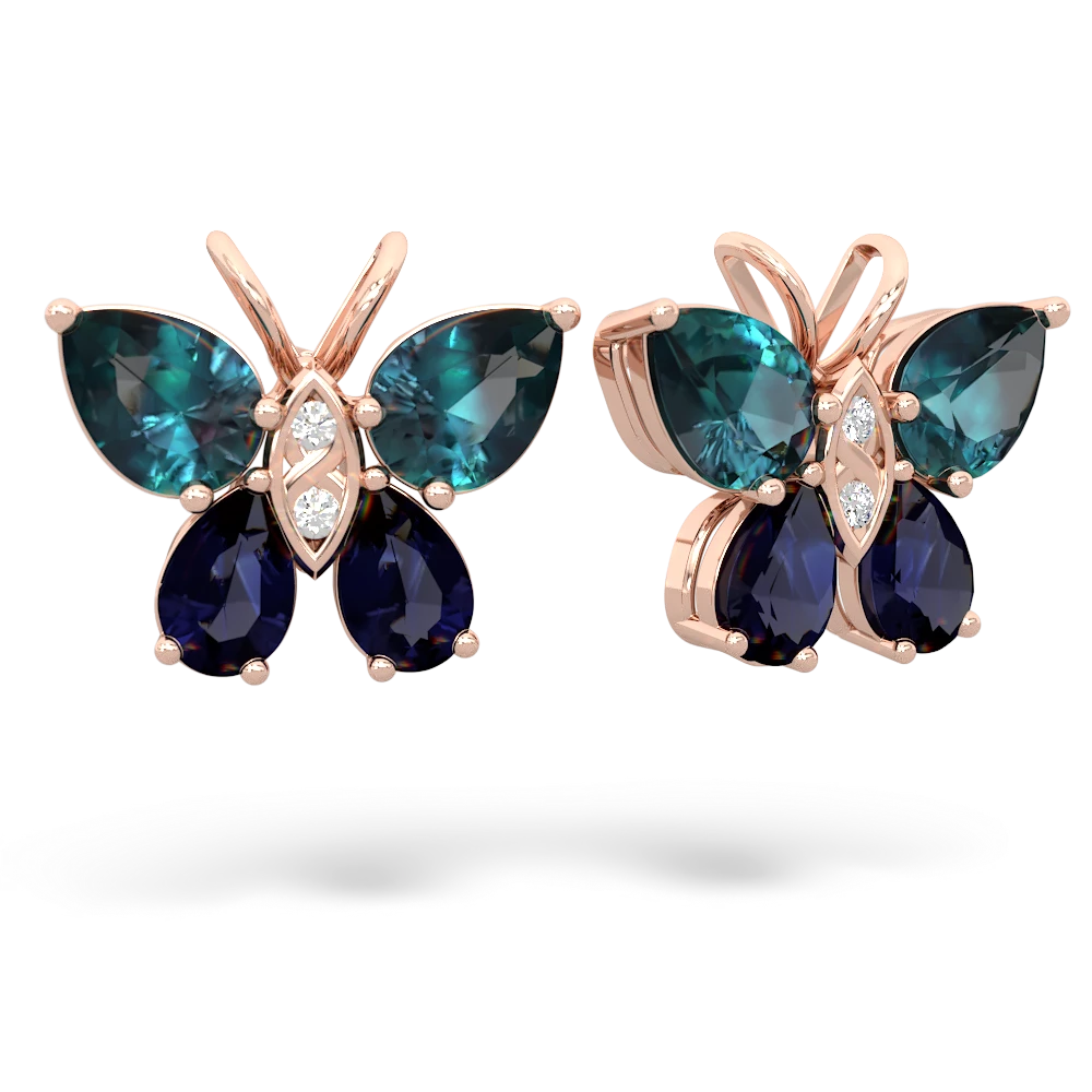 Alexandrite Butterfly 14K Rose Gold earrings E2215