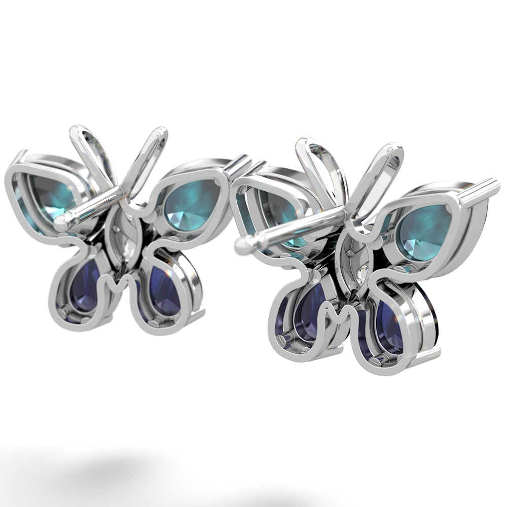 Alexandrite Butterfly 14K White Gold earrings E2215