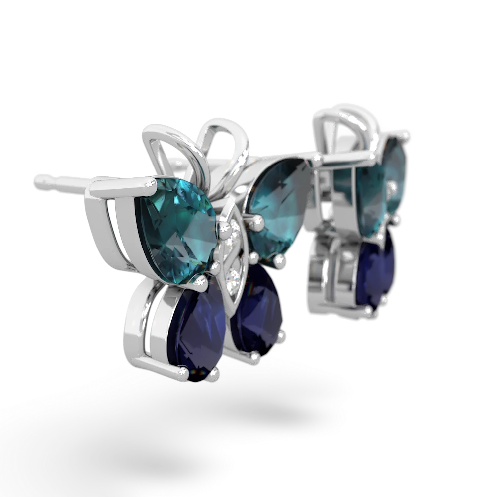 Alexandrite Butterfly 14K White Gold earrings E2215