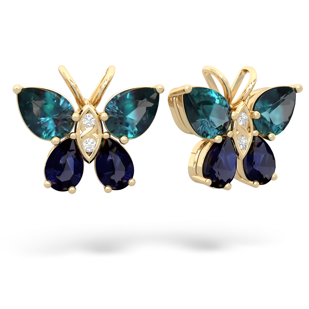 Alexandrite Butterfly 14K Yellow Gold earrings E2215