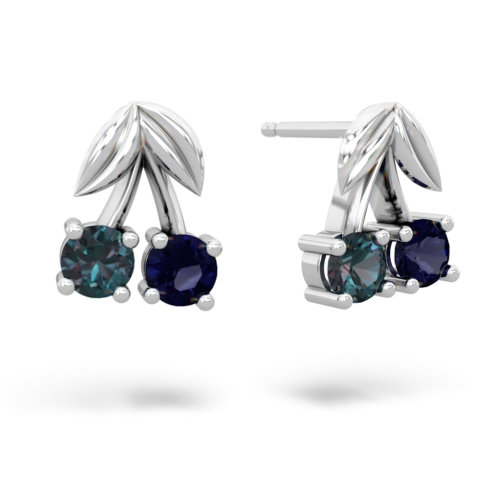 Alexandrite Sweet Cherries 14K White Gold earrings E7001