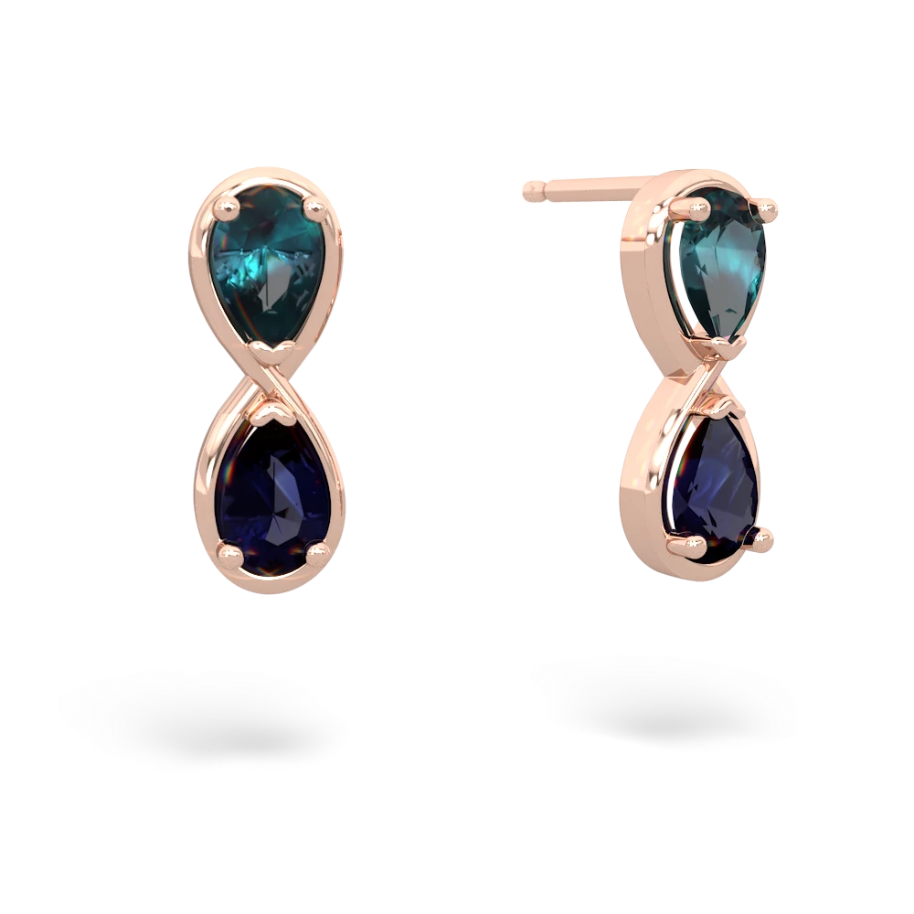 Alexandrite Infinity 14K Rose Gold earrings E5050