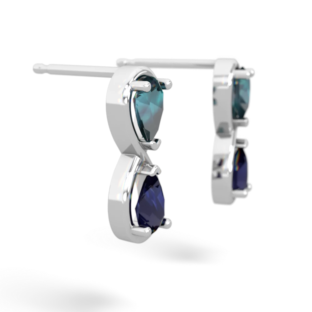 Alexandrite Infinity 14K White Gold earrings E5050