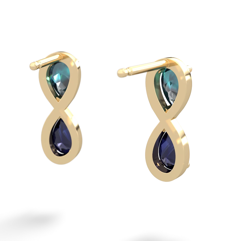 Alexandrite Infinity 14K Yellow Gold earrings E5050
