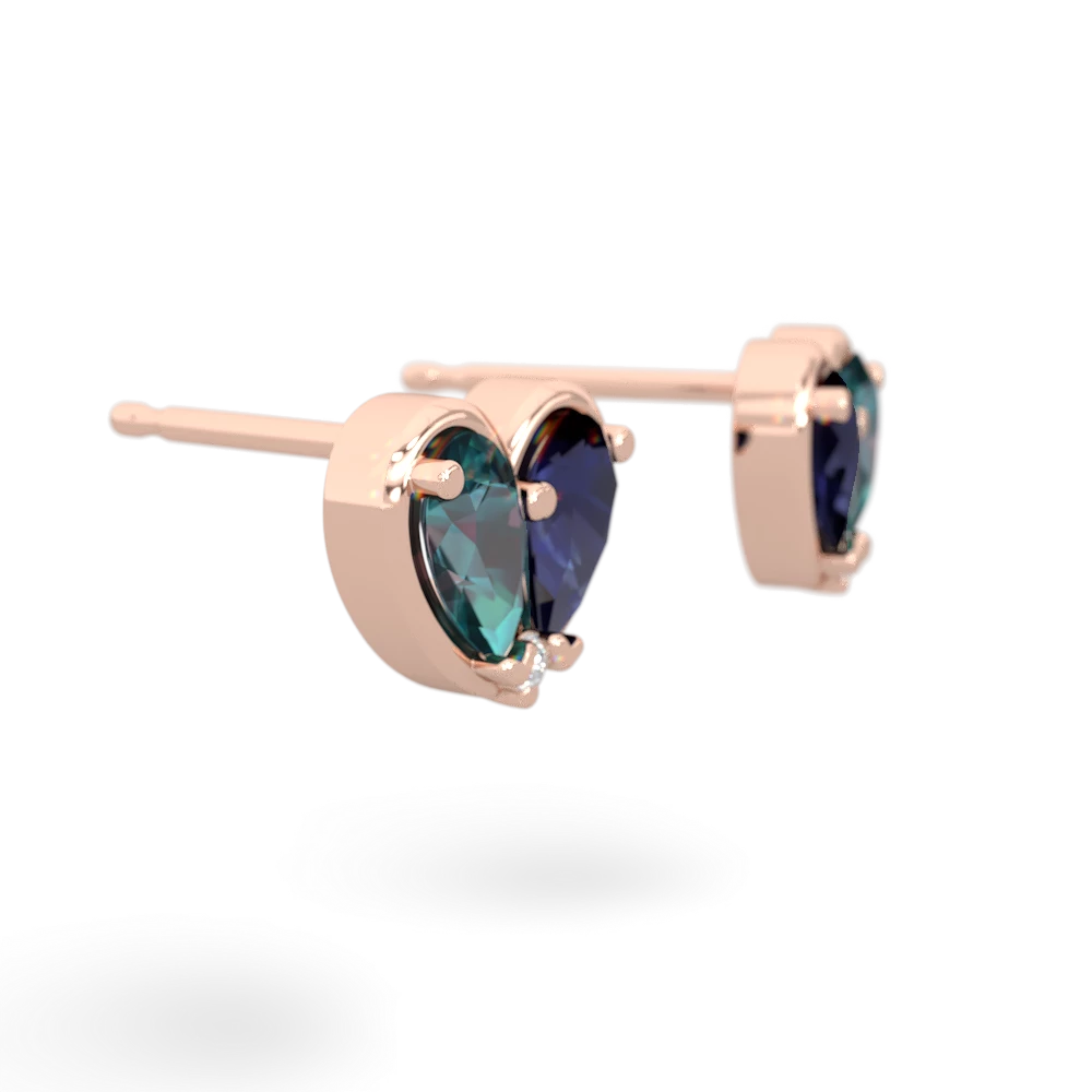 Alexandrite 'Our Heart' 14K Rose Gold earrings E5072