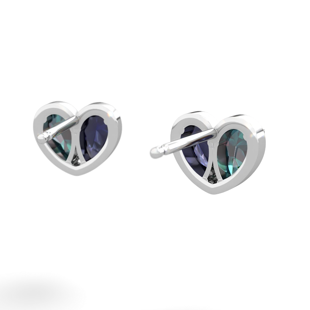 Alexandrite 'Our Heart' 14K White Gold earrings E5072