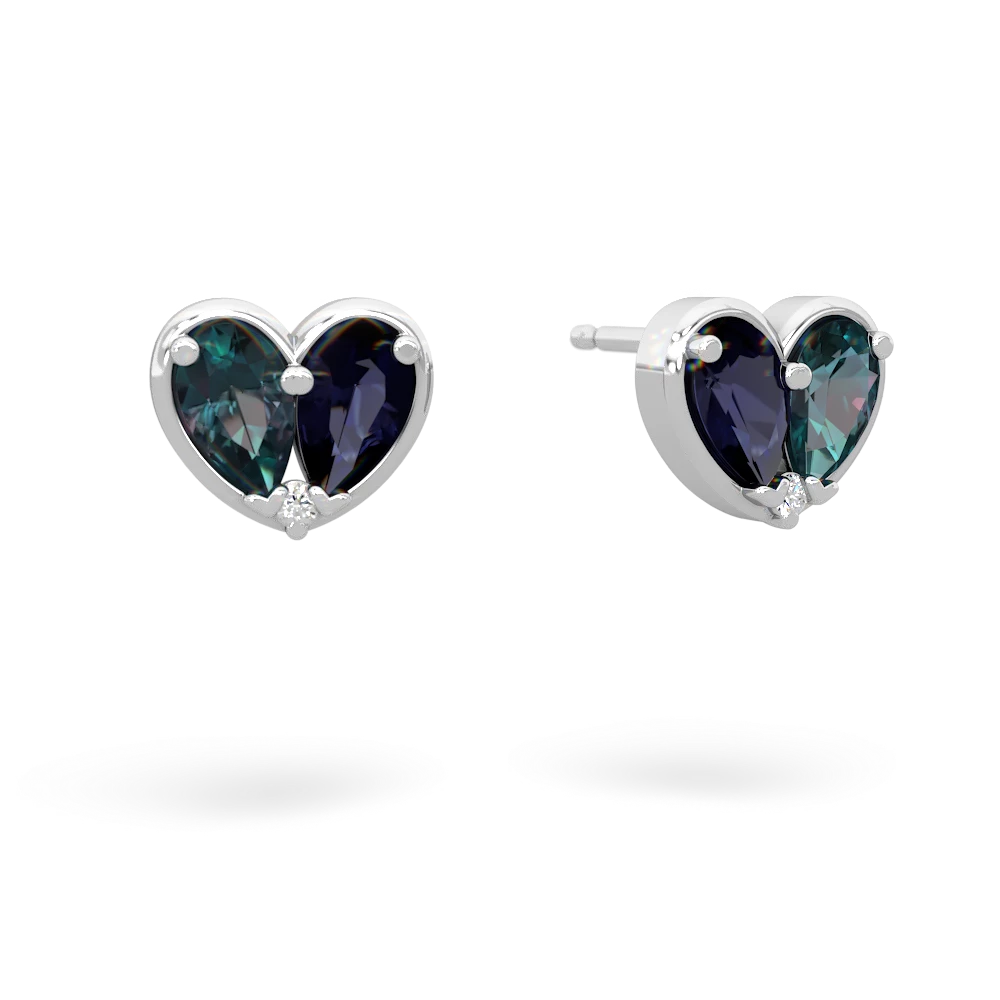 Alexandrite 'Our Heart' 14K White Gold earrings E5072