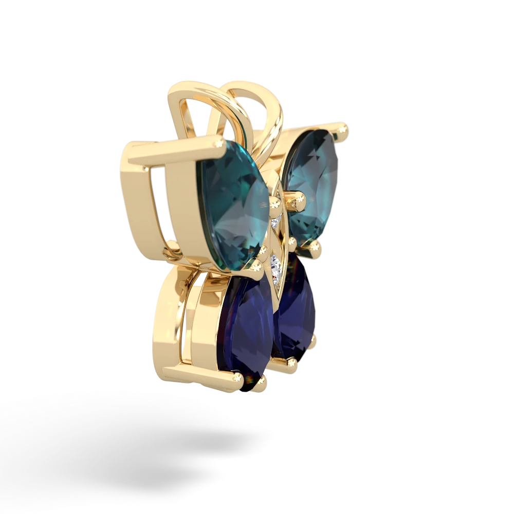 Alexandrite Butterfly 14K Yellow Gold pendant P2215