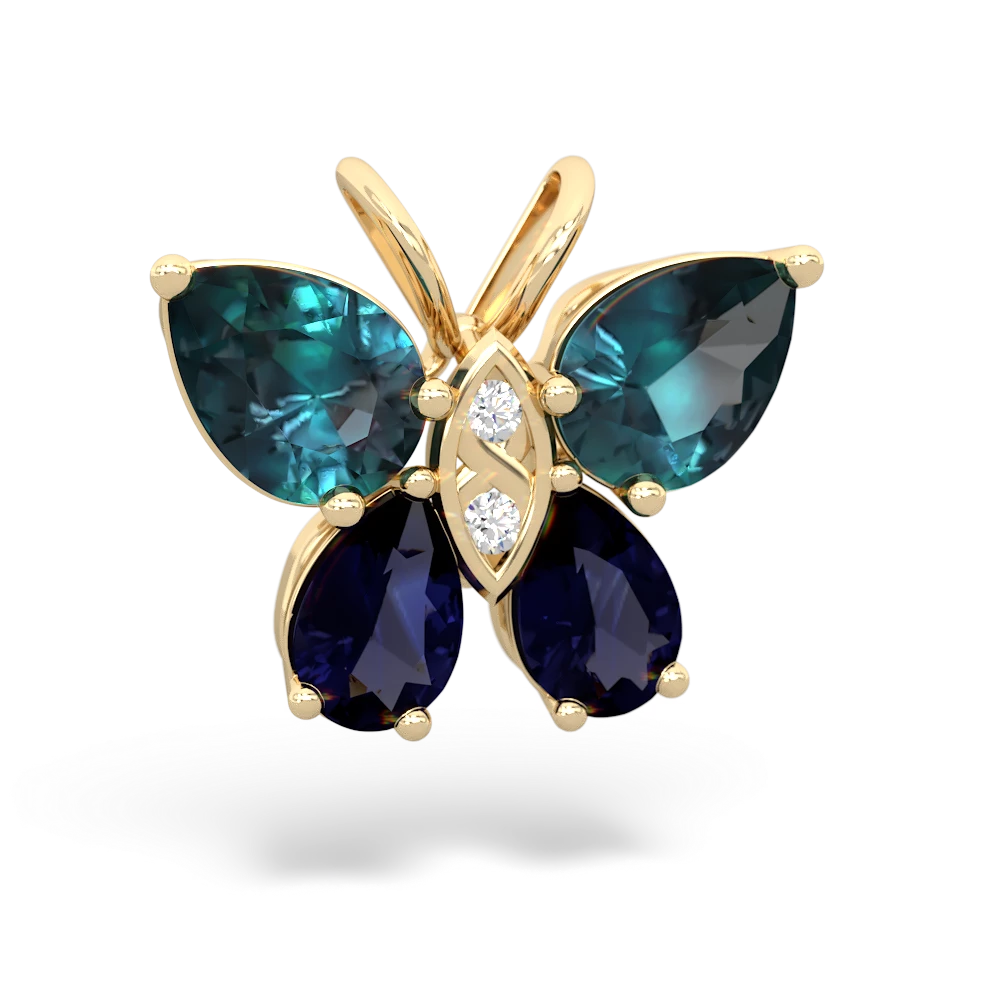 Alexandrite Butterfly 14K Yellow Gold pendant P2215