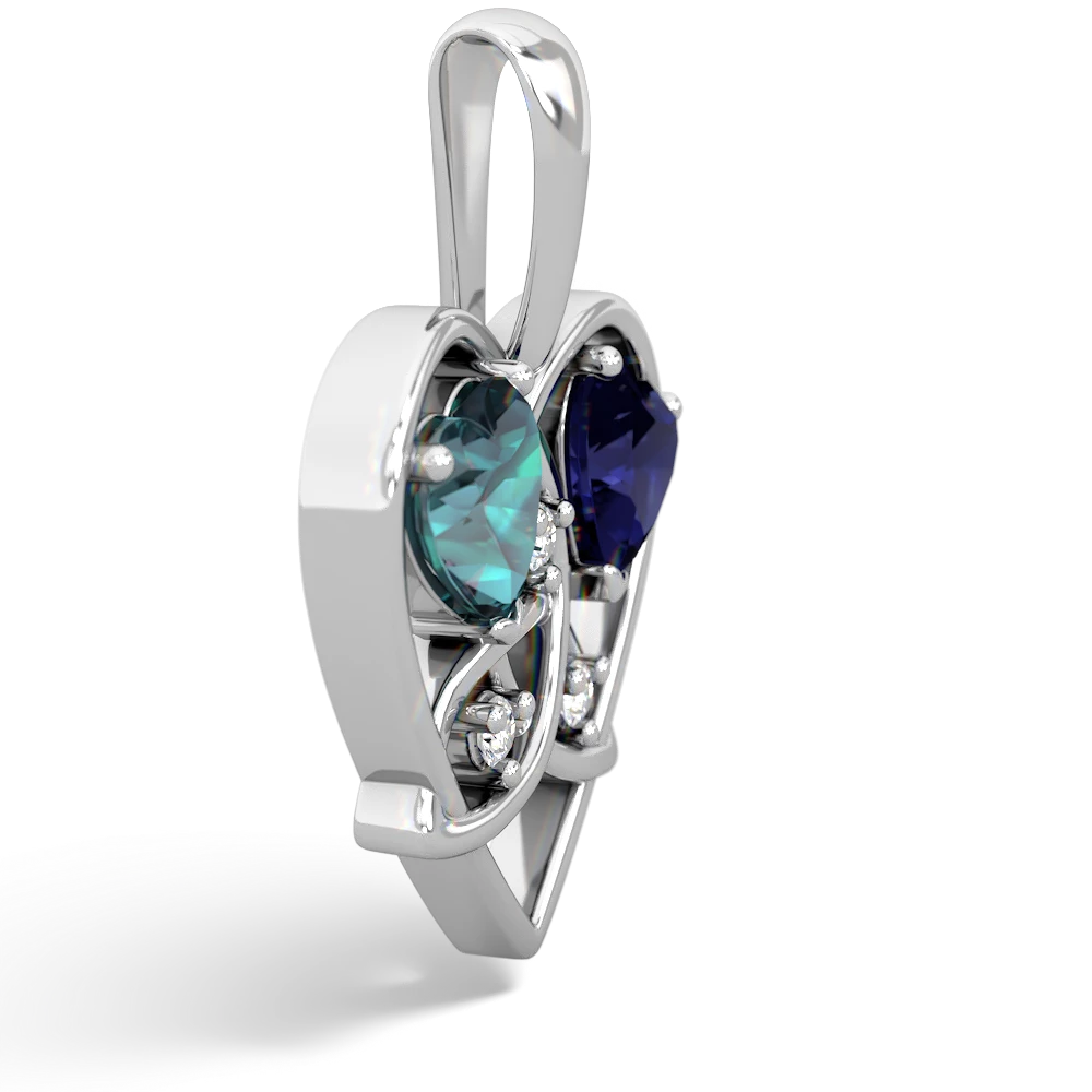 Alexandrite Celtic Trinity Heart 14K White Gold pendant P5331