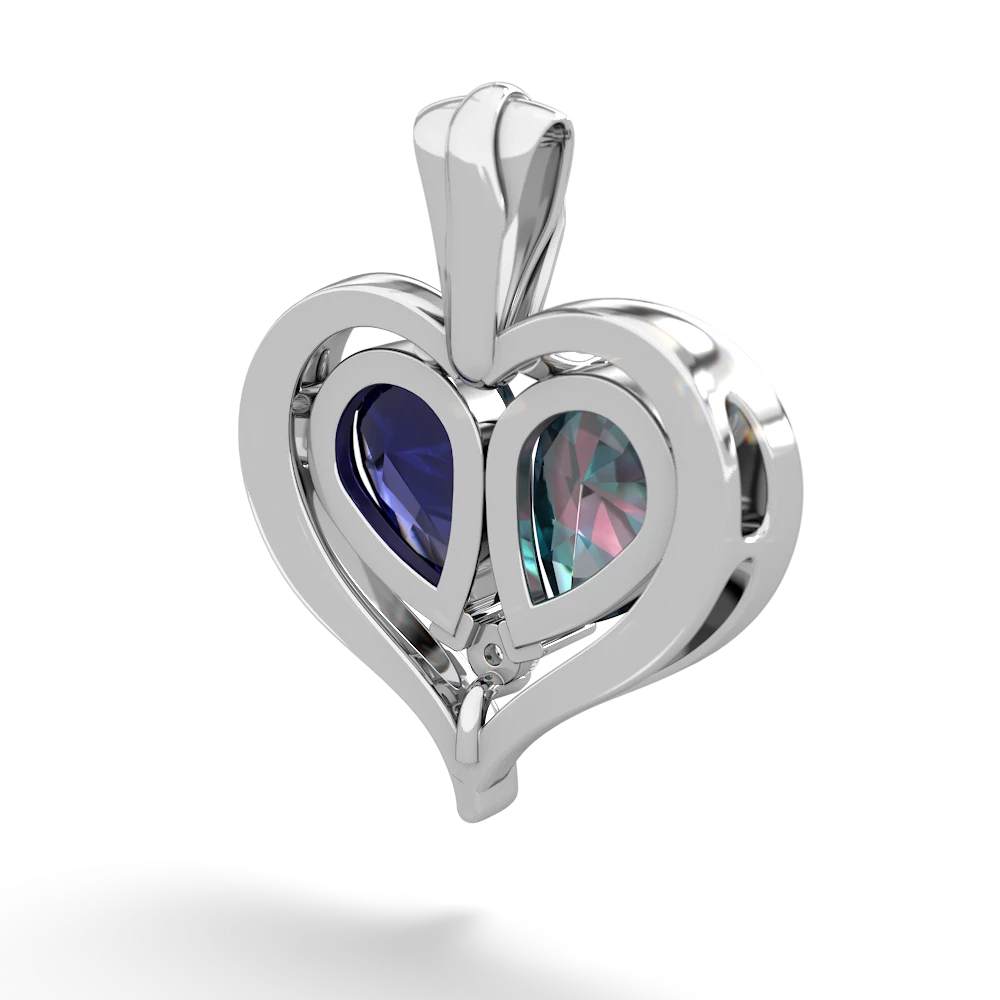 Alexandrite Two Become One 14K White Gold pendant P5330