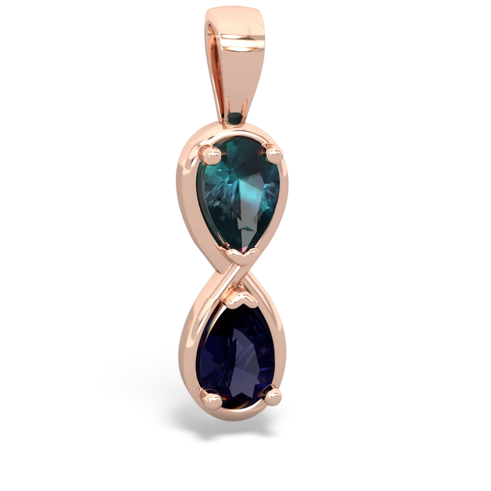 Alexandrite Infinity 14K Rose Gold pendant P5050