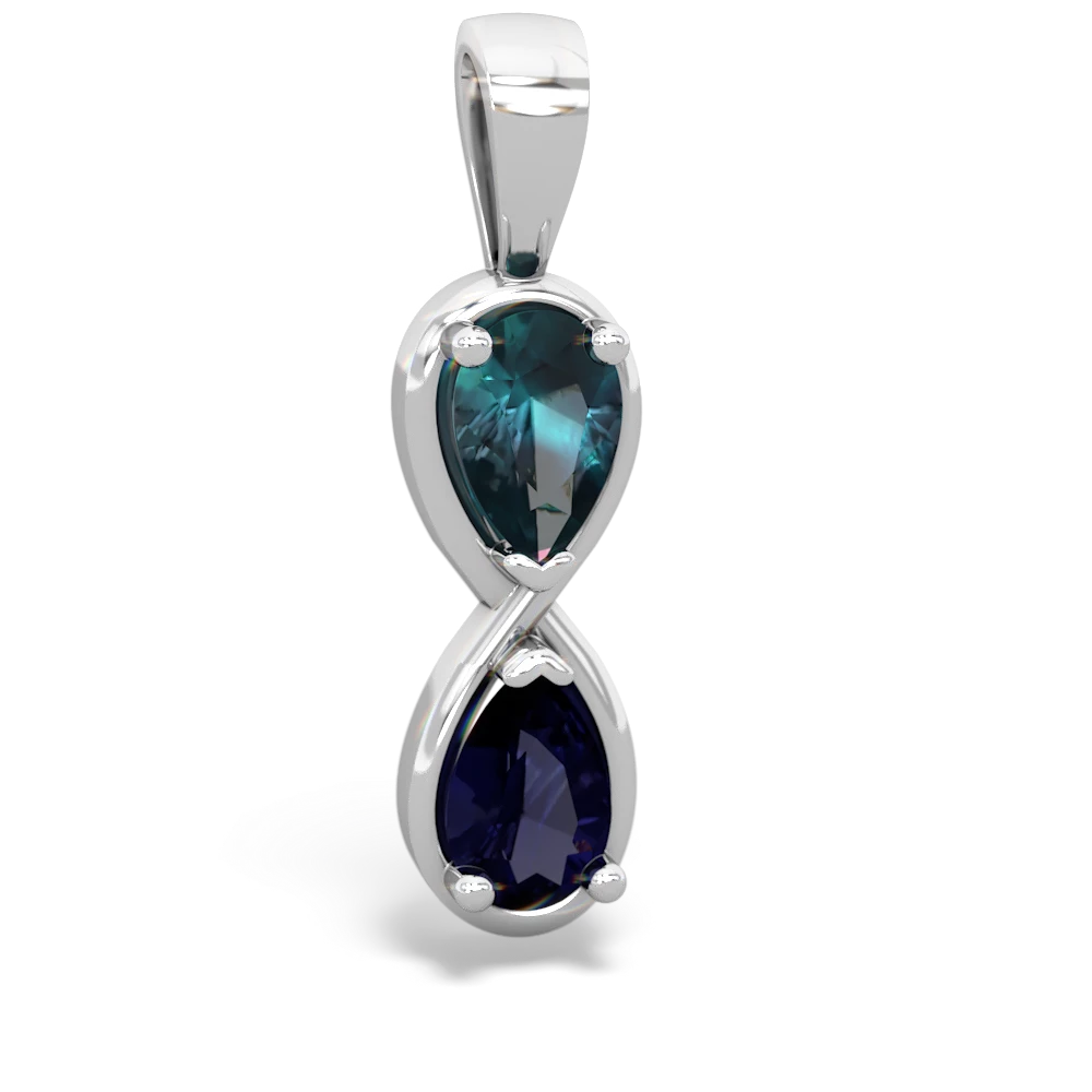 Alexandrite Infinity 14K White Gold pendant P5050