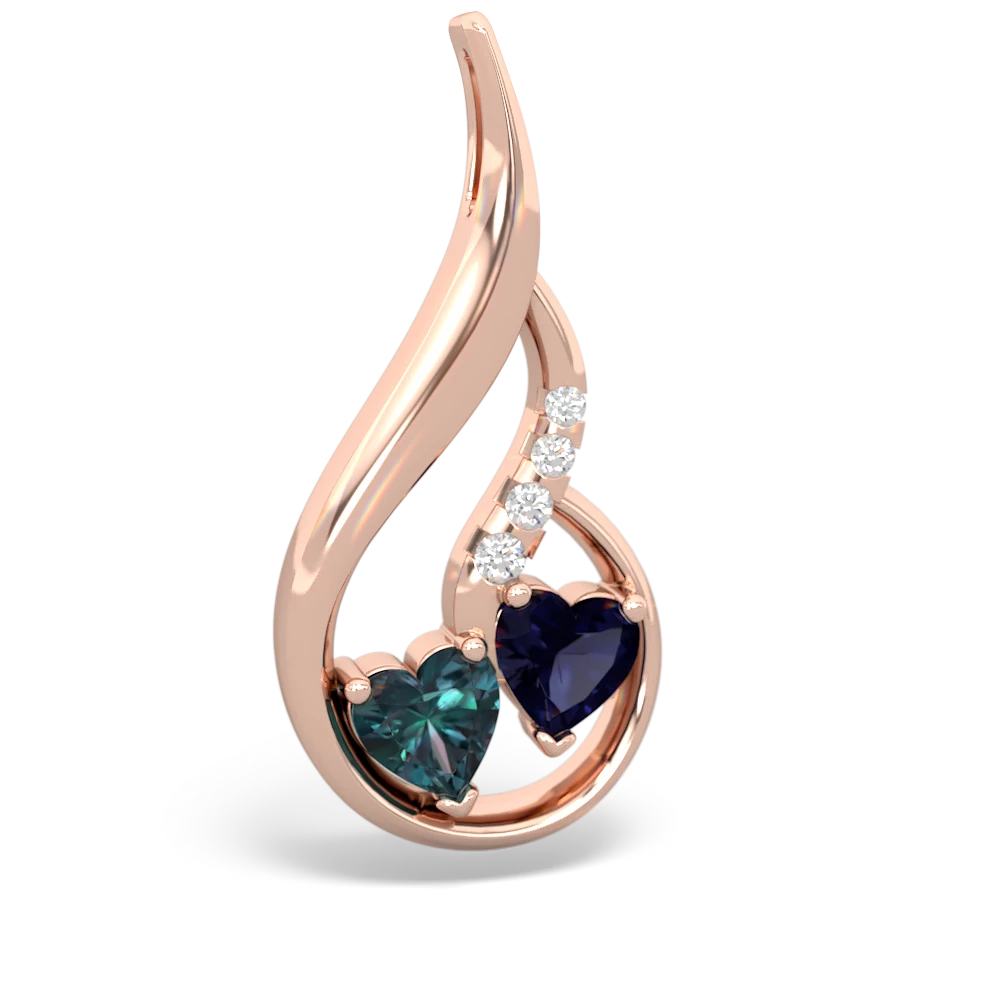 Alexandrite Keepsake Curves 14K Rose Gold pendant P5450