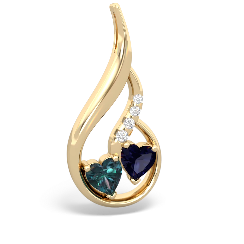 Alexandrite Keepsake Curves 14K Yellow Gold pendant P5450