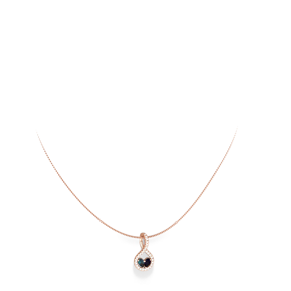 Alexandrite Pave Twist 'One Heart' 14K Rose Gold pendant P5360