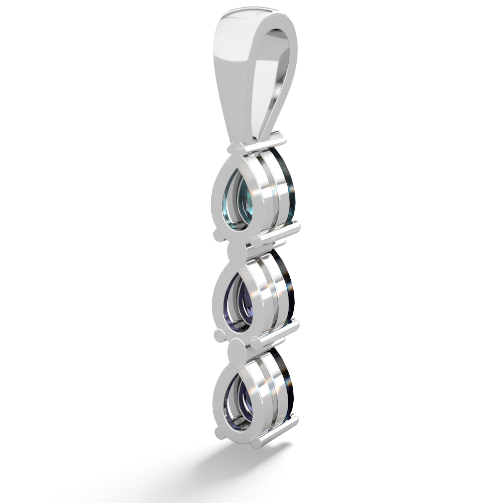 Alexandrite Dew Drops 14K White Gold pendant P2251