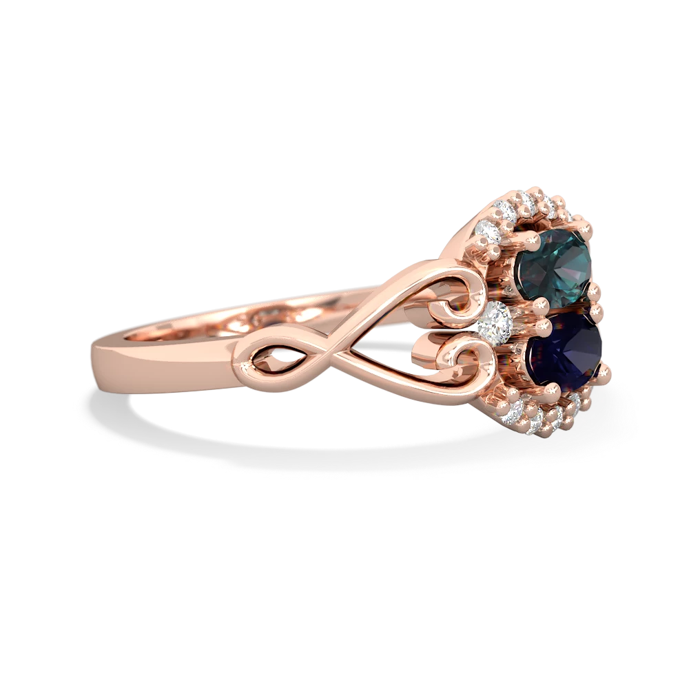 Alexandrite Love Nest 14K Rose Gold ring R5860