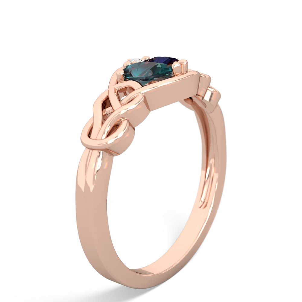 Alexandrite Celtic Love Knot 14K Rose Gold ring R5420