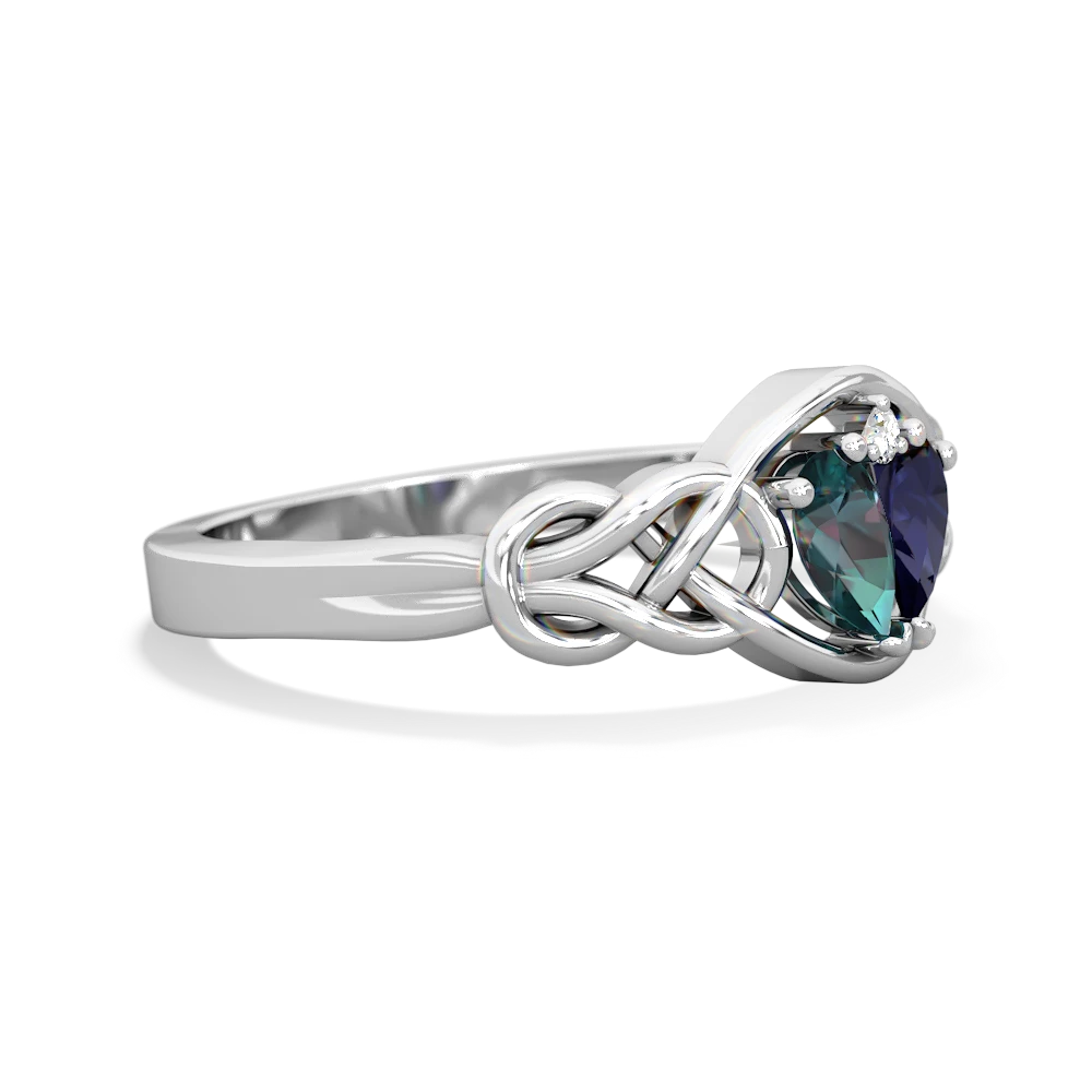 Alexandrite Celtic Love Knot 14K White Gold ring R5420