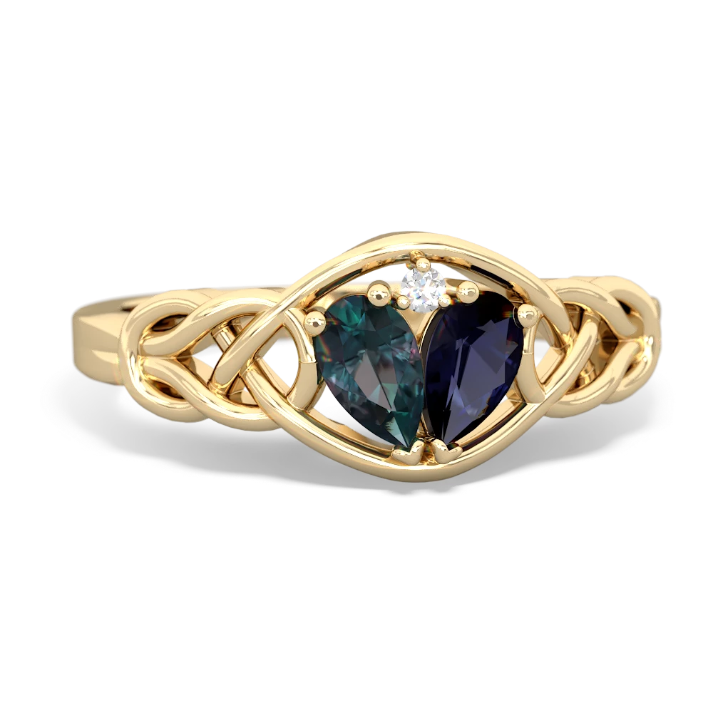 Alexandrite Celtic Love Knot 14K Yellow Gold ring R5420