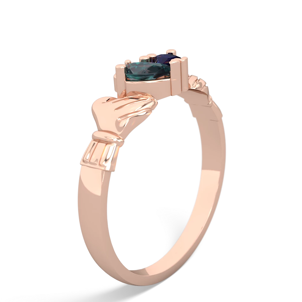 Alexandrite 'Our Heart' Claddagh 14K Rose Gold ring R2388