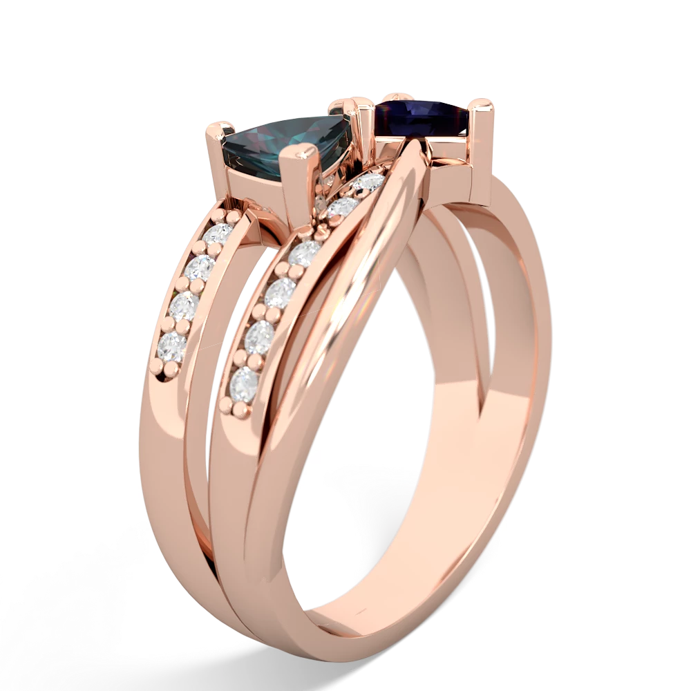 Alexandrite Bowtie 14K Rose Gold ring R2360