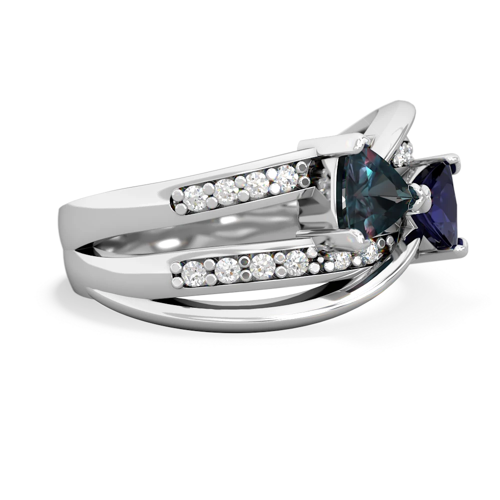 Alexandrite Bowtie 14K White Gold ring R2360