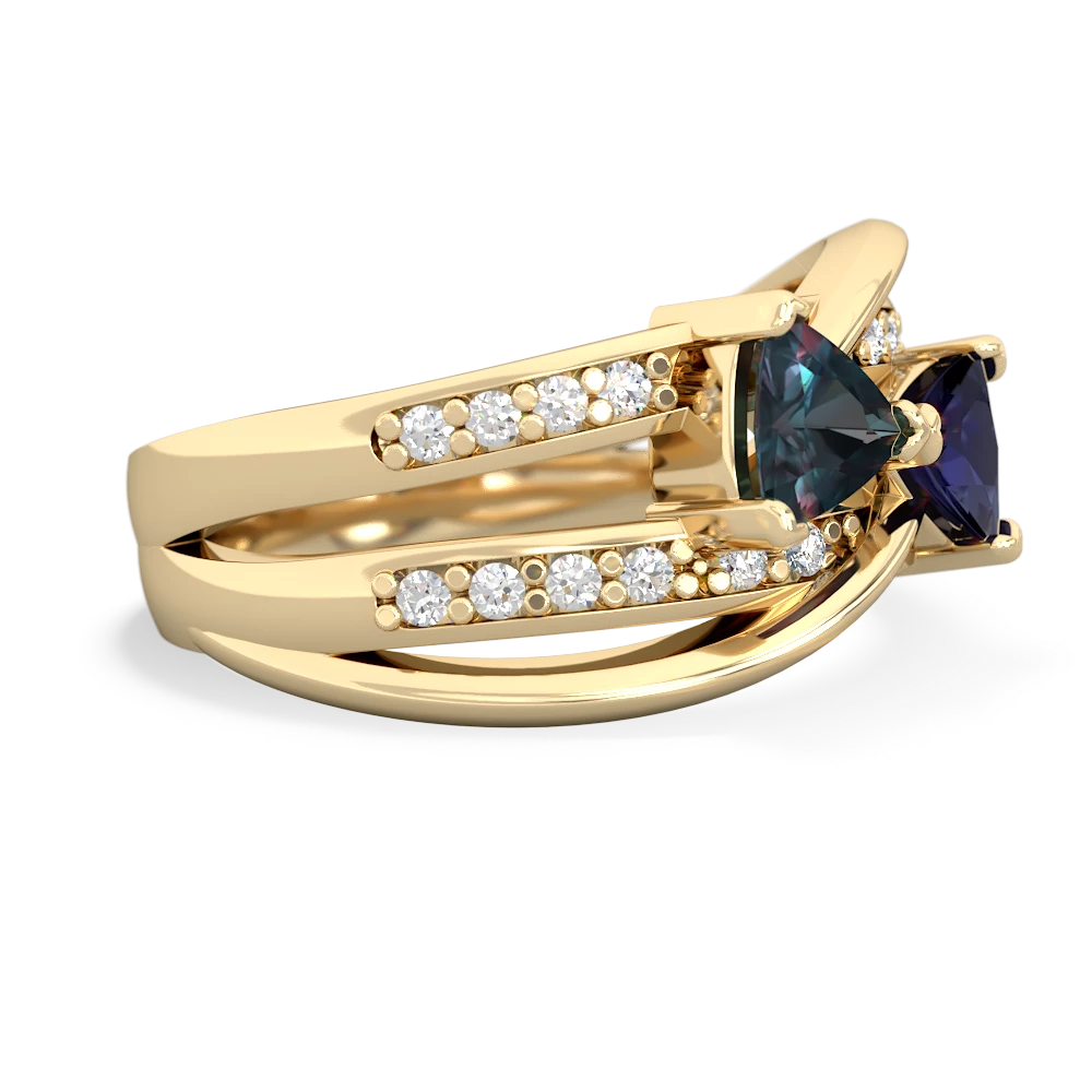 Alexandrite Bowtie 14K Yellow Gold ring R2360