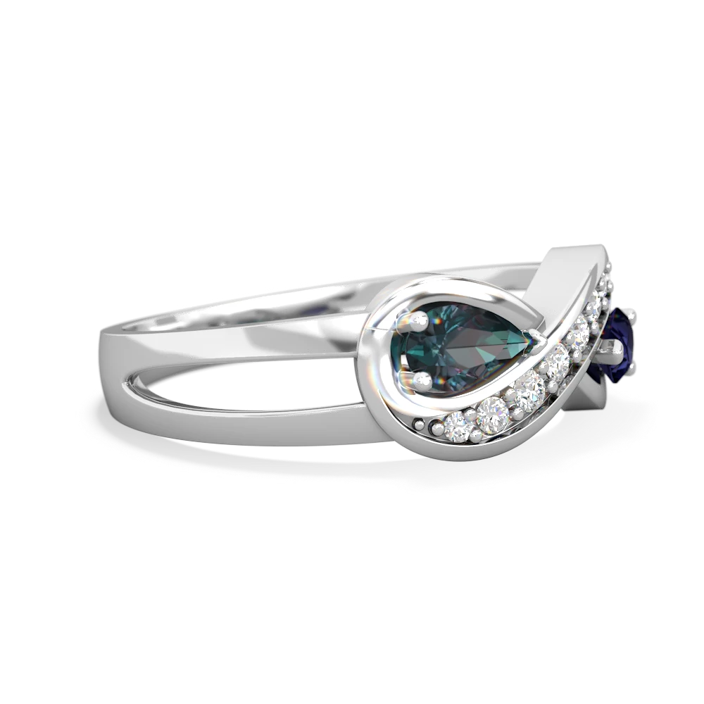 Alexandrite Diamond Infinity 14K White Gold ring R5390