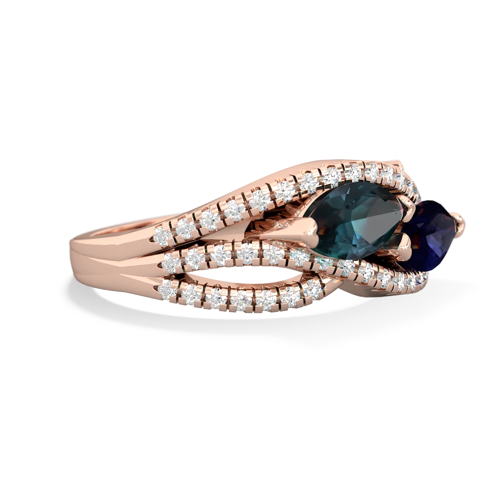 Alexandrite Diamond Rivers 14K Rose Gold ring R3070