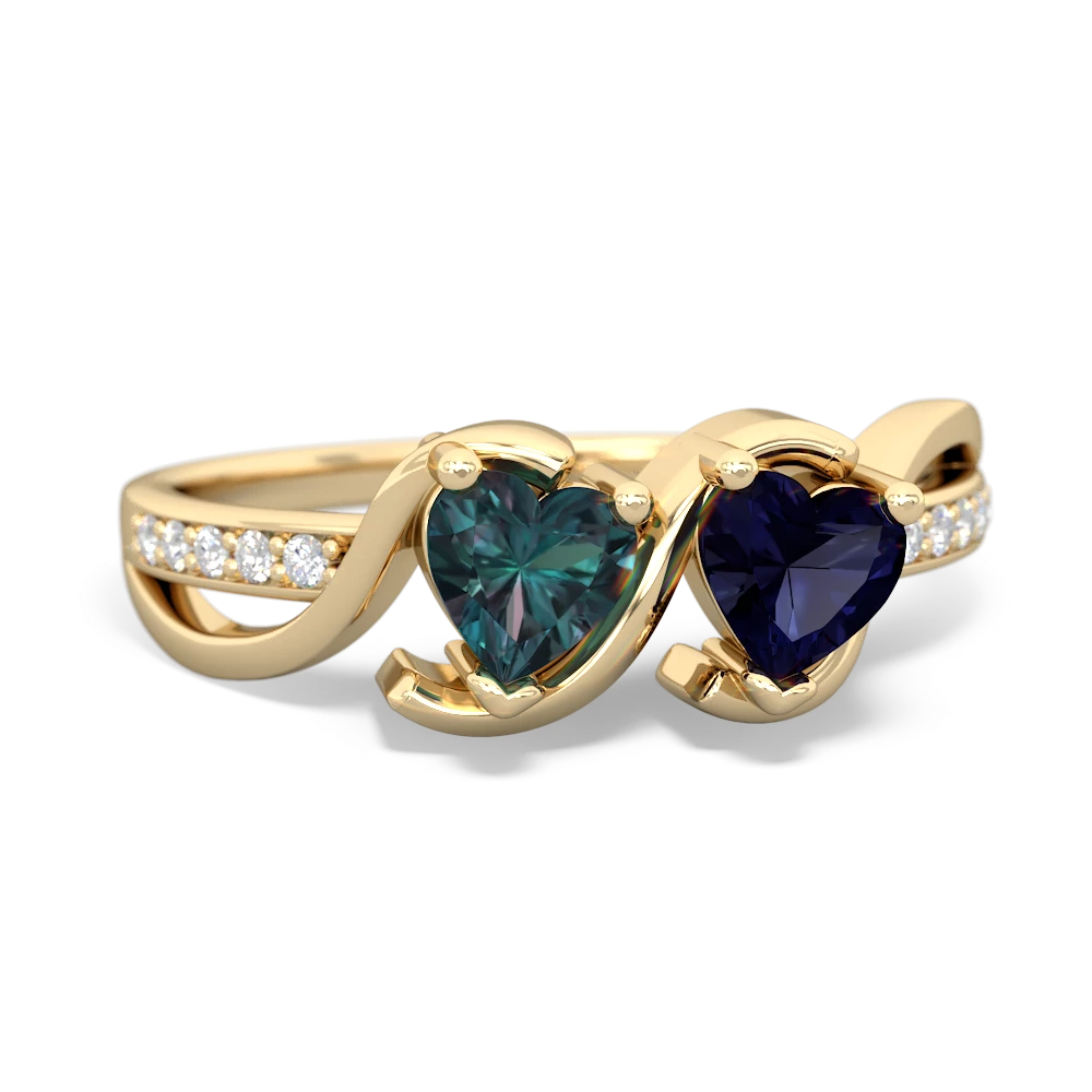 Alexandrite Side By Side 14K Yellow Gold ring R3090