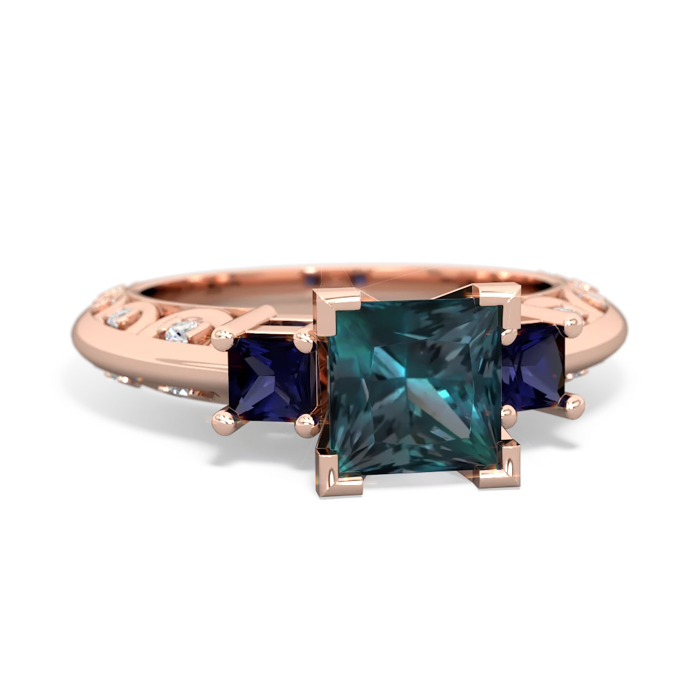 Alexandrite Eternal Embrace Engagement 14K Rose Gold ring C2001