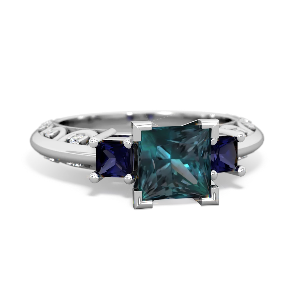 Alexandrite Eternal Embrace Engagement 14K White Gold ring C2001