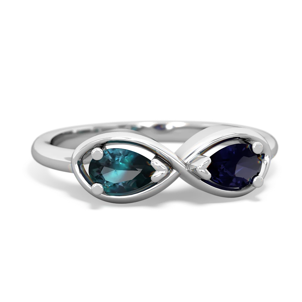 Alexandrite Infinity 14K White Gold ring R5050