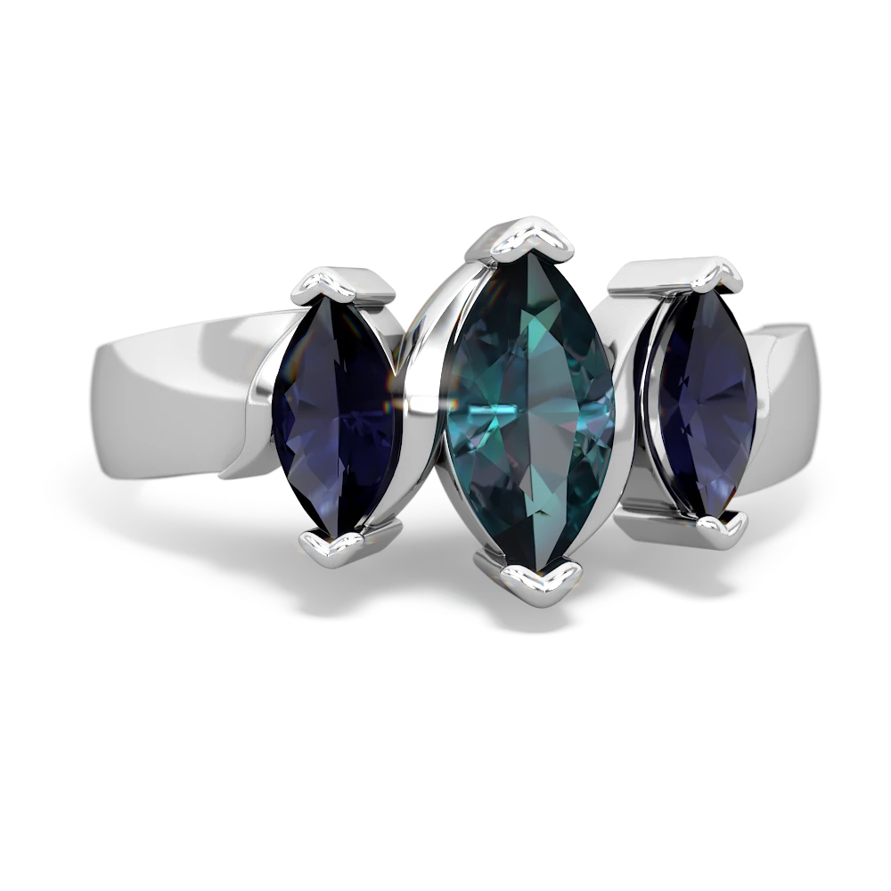 Alexandrite Three Peeks 14K White Gold ring R2433