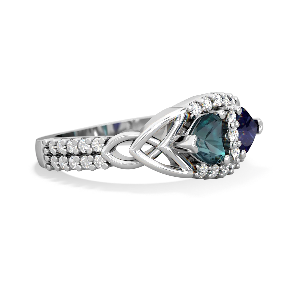 Alexandrite Sparkling Celtic Knot 14K White Gold ring R2645