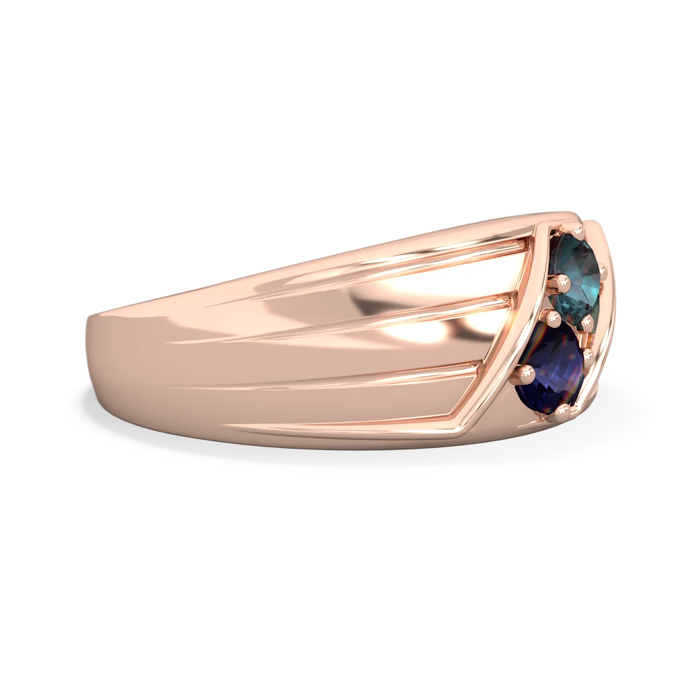 Alexandrite Men's Streamline 14K Rose Gold ring R0460