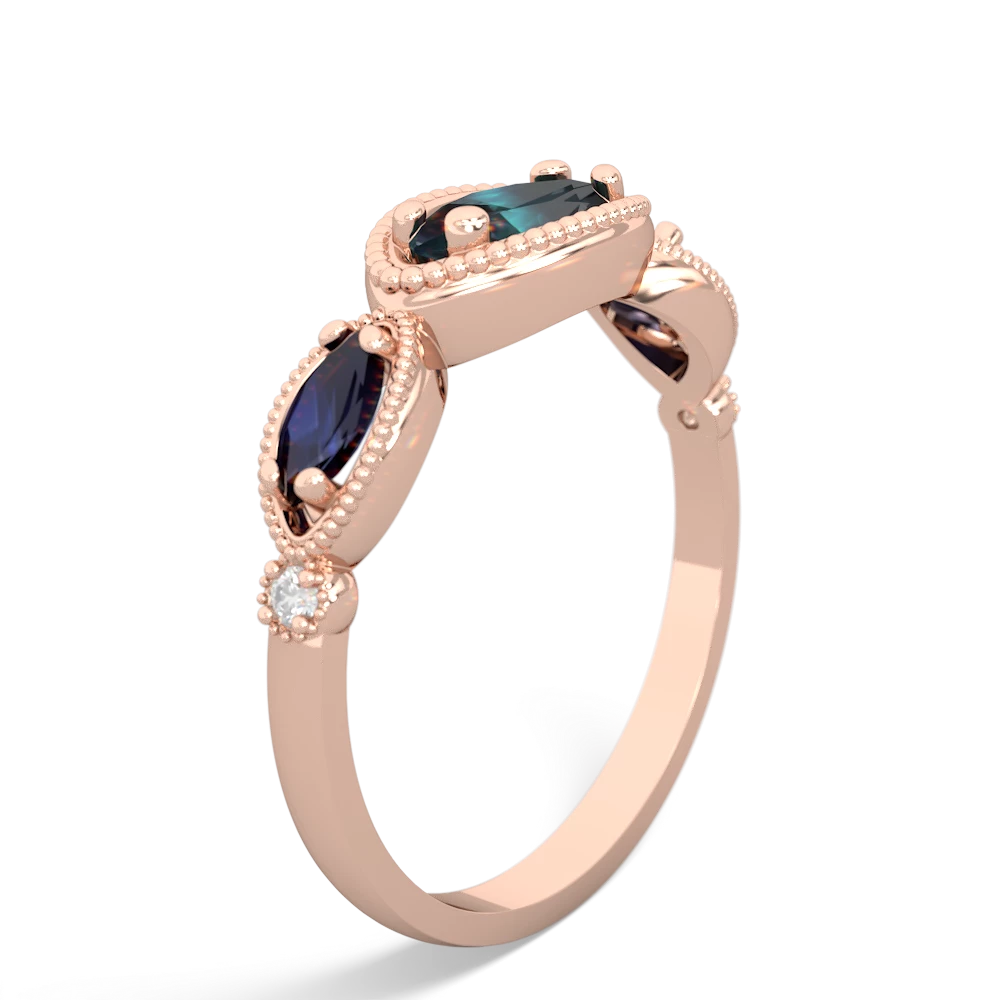 Alexandrite Milgrain Marquise 14K Rose Gold ring R5700