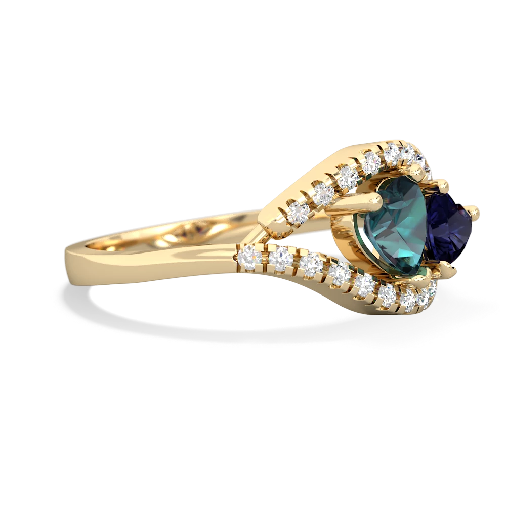 Alexandrite Mother And Child 14K Yellow Gold ring R3010