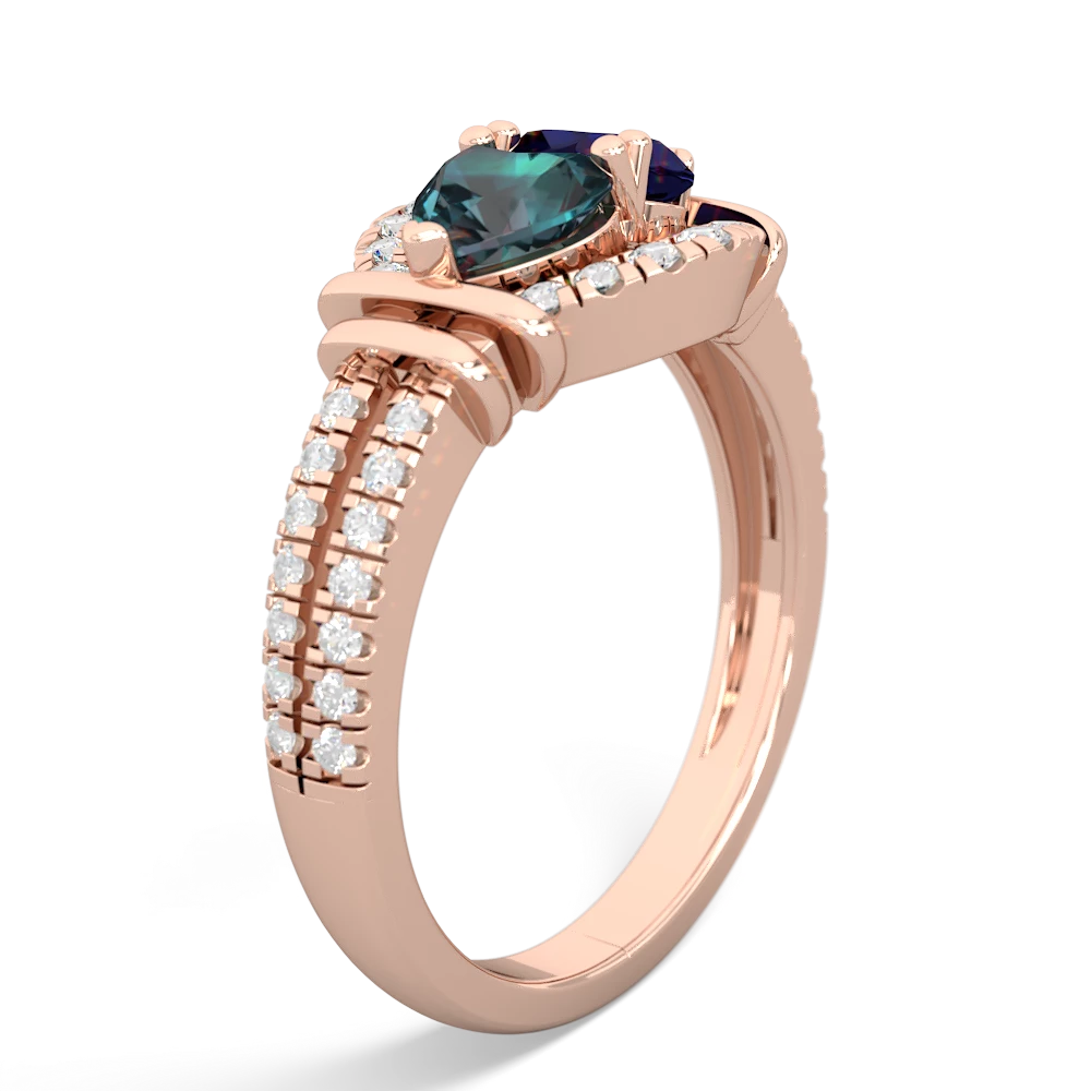 Alexandrite Art-Deco Keepsake 14K Rose Gold ring R5630