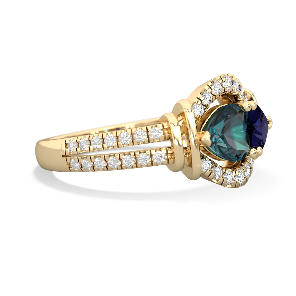 Alexandrite Art-Deco Keepsake 14K Yellow Gold ring R5630