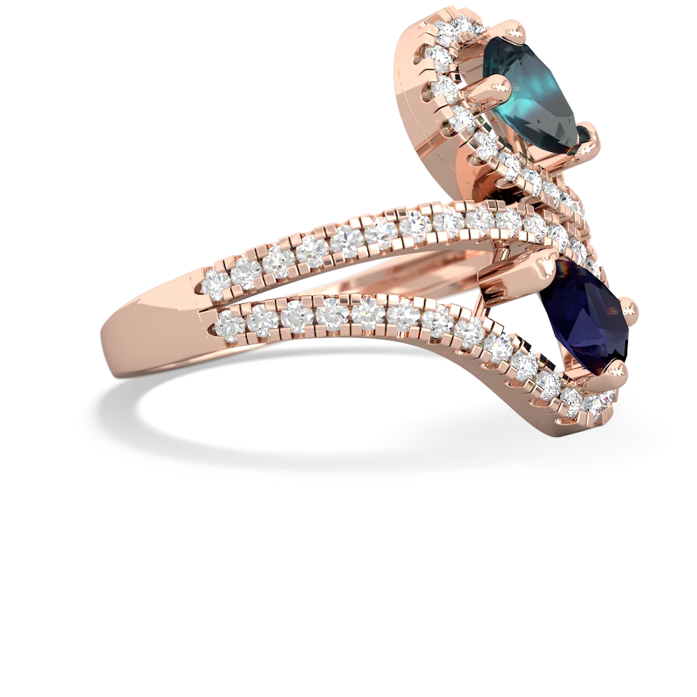 Alexandrite Diamond Dazzler 14K Rose Gold ring R3000