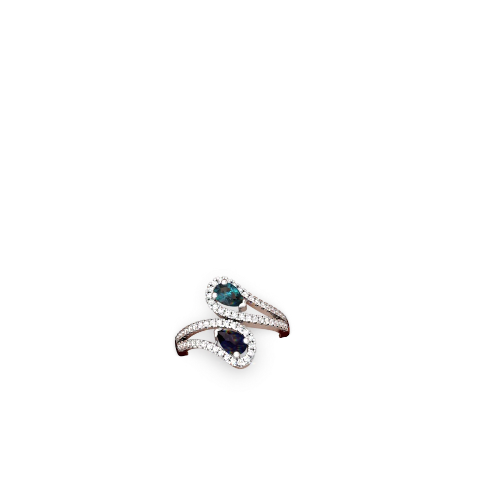 Alexandrite Diamond Dazzler 14K White Gold ring R3000